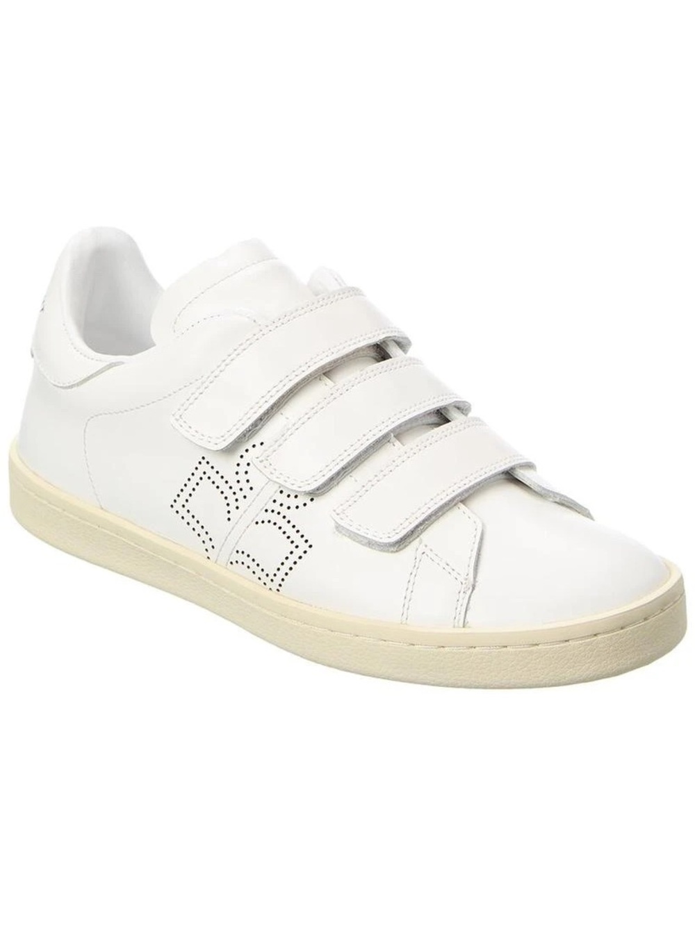 Isabel Marant Barty Perforated Leather Sneakers In White
